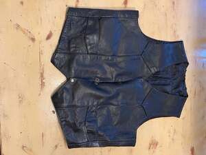 Vintage Harley-Davidson Motorcycles Black Leather Biker Vest with Back Patch